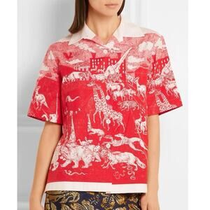 Prada x Christophe Chemin FW16 Red Survival Utopia Shirt  Sz EU36/ US Small